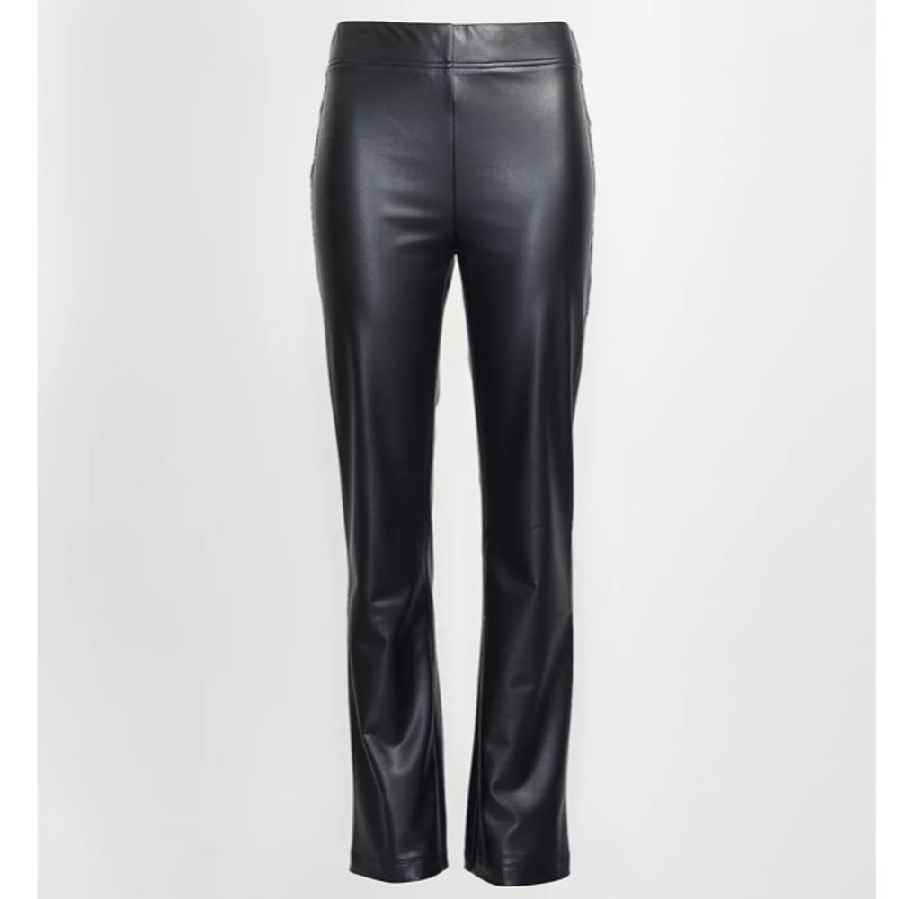 Faux Leather Kick Crop Pants